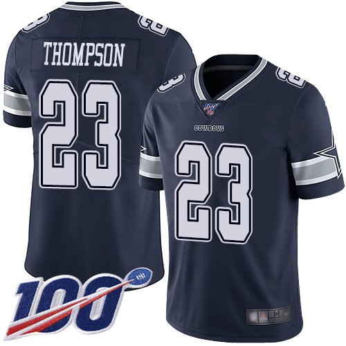 Men Dallas Cowboys Limited Navy Blue Darian Thompson Home #23 100th Season Vapor Untouchable NFL Jersey